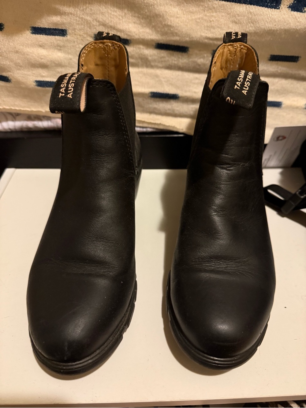 Blundstone Black Leather Chelsea Booties with Pull Tabs